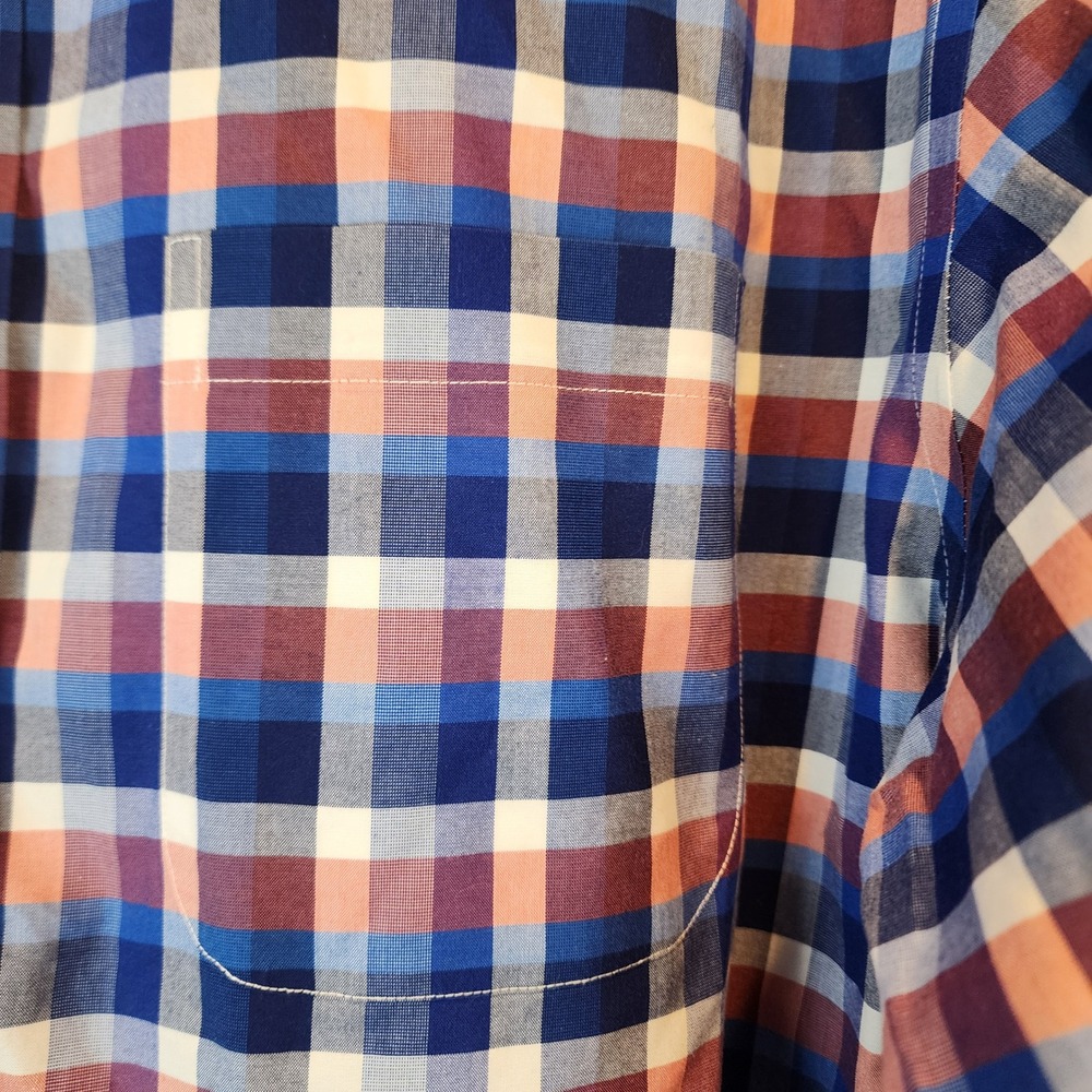 JOS A BANK Traveler's Collection Tailored Fit Plaid Button Down Shirt Men Large - Picture 2 of 5